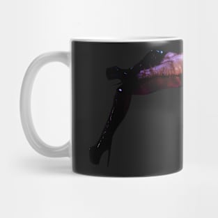 Pink hair falling sticker Mug